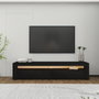 Hanah Home Soporte para TV Batı - Wood Black con Luces LED
